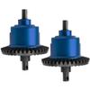 2Pcs Vgoohobby Metal Front/Rear Differential Set Diff. Complete Kit Upgrade Parts Compatible with Traxxas Slash 4X4 VXL Stampede 4X4 VXL Rustler 4X4 VXL HQ727 1/10 RC Car (Blue) view 1