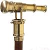 New Wooden Walking Stick with Brass Handle Telescope view 1