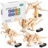 Dinosaur STEM Kits for Kids Ages 8-10-12, 4 in 1 Wood Building Toys for Boys Age 8-12, Build It Yourself Woodworking Kit, DIY 3D Wooden Puzzles Model Science Crafts for Kids, Stem Projects view 1