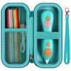 GWCASE Case Compatible with 3Doodler Start+ Essentials 3D Printing Pen for Kids, Travel Organizer Carryer for Filament Refill Packs, Micro-USB Charger (Box Only)-Dark green view 1