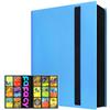 2026Trading Card Binder 9 Pocket, Premium Sports Collection Binder Game Cards Book with Sleeves Side Loading, Anti-open Strap Double Sided Waterproof 360 Card Folder view 1