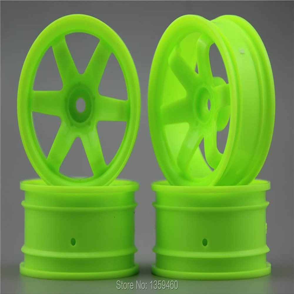 4pcs 1/10 Touring&Drift Wheel Rim W6SNG(Material Green) 6mm Offset fits for 1:10 Touring&Drift Car 1/10 Rim 10004