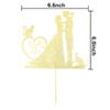 Mr and Mrs Cake Topper, Bride and Groom with Cats Silhouette Wedding Cake Decors, Cats Pet Party Decorations, Gold Glitter view 4