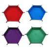 4 Pieces Dice Tray Hexagon Dice Rolling Holder Folding Leather Dice Trays Storage Box for Dice Games Like RPGTable Games - (Color: as Shown, CN) view 1