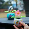 Katutude Solar Dancing Flowers for Car Dashboard, Solar Dancing Toys Sunflower Car Dashboard Decoration Window Sill Desktop Ornament - No Batteries Required view 2