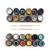 1Set 1/64 Scale Alloy Car Model 11mm Size Wheels + Rubber Tires + Modified Axles for 1:64 Matchbox/Domeka/HW Model Cars - (Color: 5 Spoke Blue) view 2