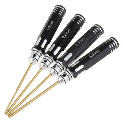 1.5 2.0 2.5 3.0mm HSS Titanium Coated Hex Screw Driver Tools Set Kits 4 In 1 Screwdriver Hexagon Head For RC FPV Helicopter Car