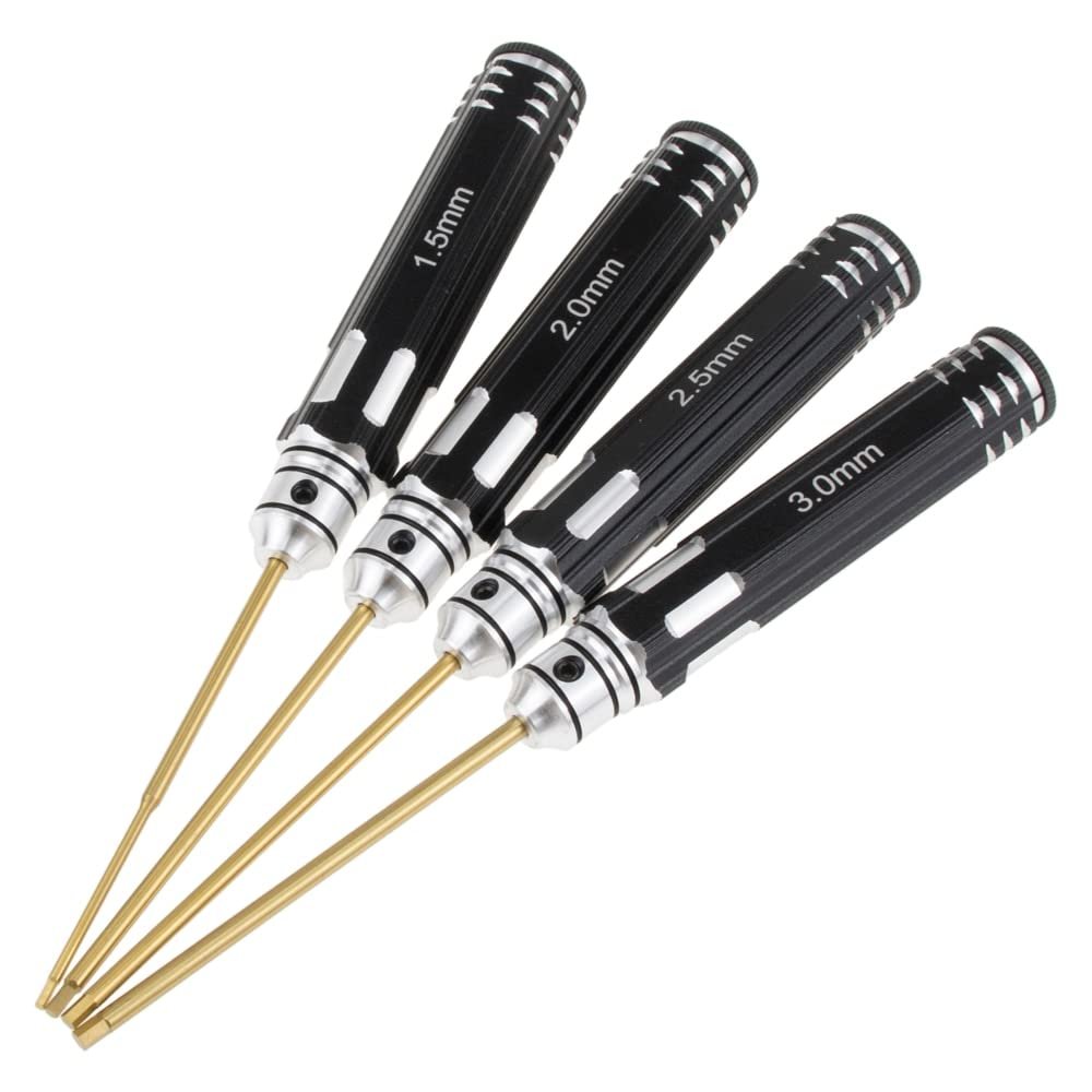 1.5 2.0 2.5 3.0mm HSS Titanium Coated Hex Screw Driver Tools Set Kits 4 In 1 Screwdriver Hexagon Head For RC FPV Helicopter Car