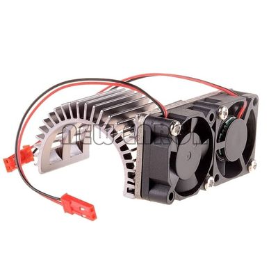 Enron 540 550 Electric Motor Proof Cover Heat Sink Cooling Twin Fan RC 1:10 Car 7024 - (Color: Gray)