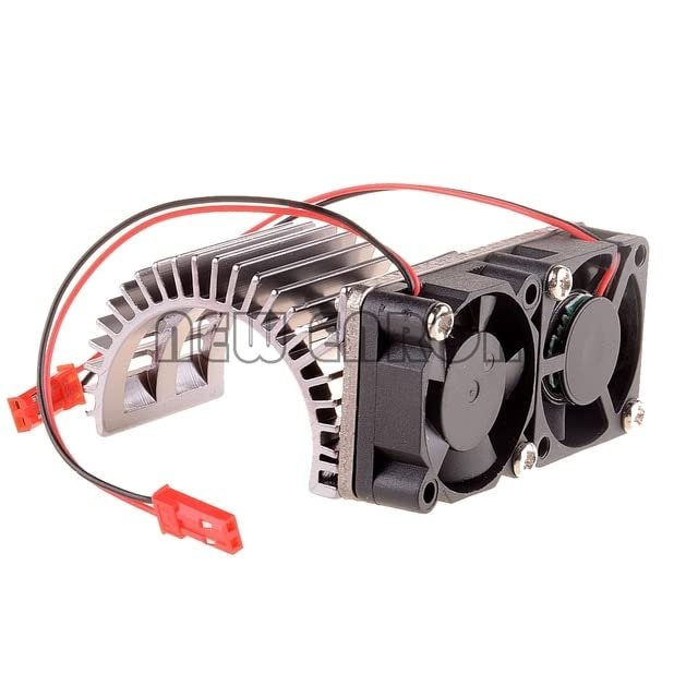 Enron 540 550 Electric Motor Proof Cover Heat Sink Cooling Twin Fan RC 1:10 Car 7024 - (Color: Gray)