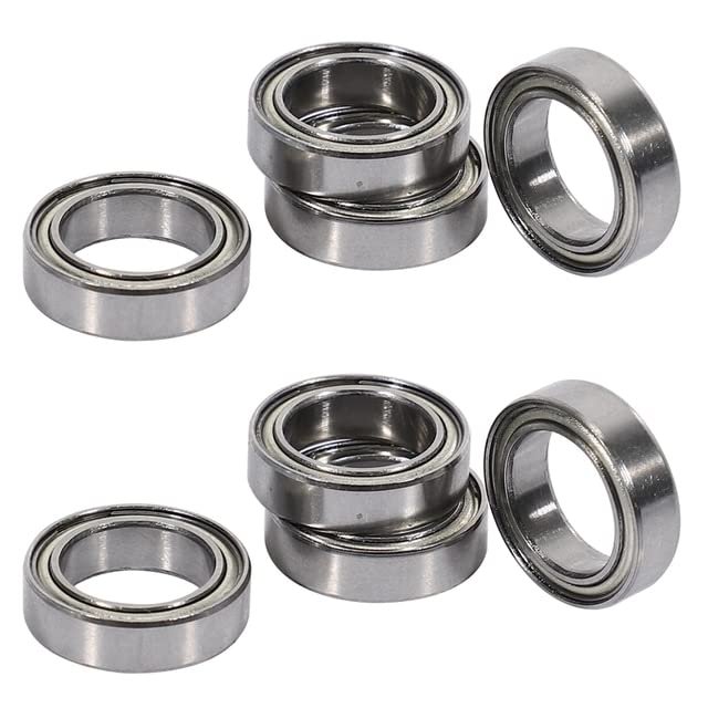 8 Pcs Ball Bearing (10X15x4mm/8X5X2.5Mm) BE003 for JLB Racing Cheetah 1/10 Brushless RC Car Parts Accessories - (Color: Silver)