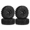 4PCS 52Mm Tires 1.0 Inch Nylon 5-Spokes Beadlock Wheel Rims Set for 1/24 RC Crawler Car Axial SCX24 FMS FCX24 Enduro24 - (Color: Black) view 1