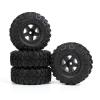 4PCS 52Mm Tires 1.0 Inch Nylon 5-Spokes Beadlock Wheel Rims Set for 1/24 RC Crawler Car Axial SCX24 FMS FCX24 Enduro24 - (Color: Black) view 3