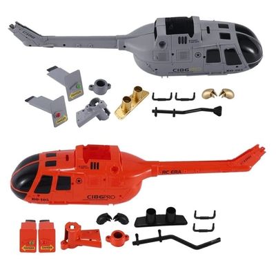 2Pcs RC Helicopter Grey Shell Cover Set for C186 C-186 RC Helicopter Airplane Drone Spare Parts Upgrade Accessories - (Color: GrayOrange)