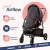 IntiMom Stroller Sun Shade - Universal UV Protection Cover for Strollers Sunshade with See Through, Clip-On Sun Blocker, Sun Shield for Baby, Breathable Adjustable Fit, Full Coverage, L Black view 3