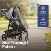 IntiMom Stroller Sun Shade - Universal UV Protection Cover for Strollers Sunshade with See Through, Clip-On Sun Blocker, Sun Shield for Baby, Breathable Adjustable Fit, Full Coverage, L Black view 4