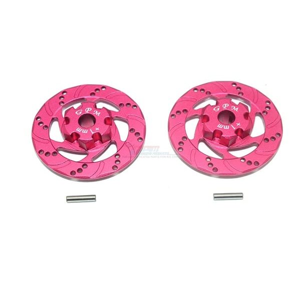 ALUMINUM +1MM HEX WITH BRAKE DISK for 1/7 TRAXSUDR rc car parts - (Color: red)