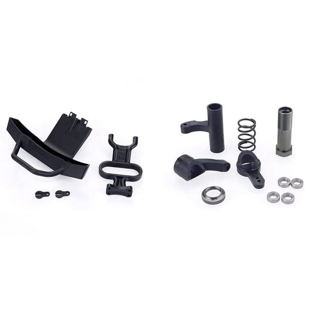 1 Set 8028 Steering Clutch Componen & 1 Set 8481 Front Bumper Set for 1/8 Zd Racing 9116 08427 9021-V3 Rc Car Parts - (Color: Black)