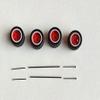 1Set 1/64 Scale Alloy Car Model 11mm Size Wheels + Rubber Tires + Modified Axles for 1:64 Matchbox/Domeka/HW Model Cars - (Color: 5 Spoke red) view 1