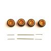 1Set 1/64 Scale Alloy Car Model 11mm Size Wheels + Rubber Tires + Modified Axles for 1:64 Matchbox/Domeka/HW Model Cars - (Color: 5 Spoke red) view 3