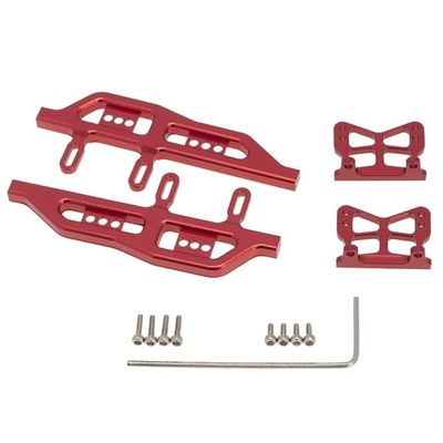 1/24 Scale Model Car Parts Metal Side Pedals Frame Pedal 1 Set for Axial SCX24 90081 - (Color: Red)