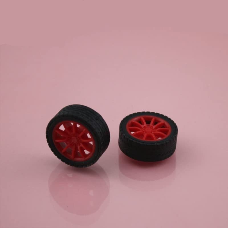 30pcs 2x30mm red Rubber Wheels dron rc car Plane Robot Kids Toys for Boys DIY Baby Accessories WR302AR