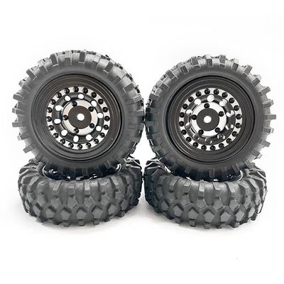 -55Mm 360G 1.3Inch Beadlock Wheel Tires with Brass Ring for 1/24 RC Crawler Car Axial SCX24 FMS FCX24 Enduro24 Upgrades - (Color: Black)