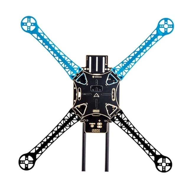S500 Drone Fuselage Frame Kit PCB Version with Landing Gear Skid Able to Mount GoPr0 Gimbal for FPV Drone - (Color: BlackBlue)