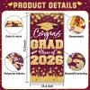 2026 Graduation Party Decorations - Maroon Gold Congrats Grad Class of 2026 Banner Graduation Party Supplies Front Door Cover Porch Sign Banner Backdrop Wall Decor view 2