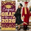 2026 Graduation Party Decorations - Maroon Gold Congrats Grad Class of 2026 Banner Graduation Party Supplies Front Door Cover Porch Sign Banner Backdrop Wall Decor view 4