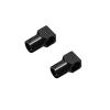 2PCS Aluminum Alloy D16mm/20mm/25mm/30mm Tripod Square Tee Joint Carbon Tube Fixed Adapter Connector for RC UAV Landing Gear - (Color: Black 20 to 20mm) view 1