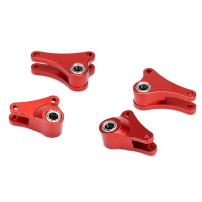 1:16 Alloy Front Rear Rocker Arms Progressive-2 Rate with Bearing for RC Short Truck TRAXS E-Revo Summit Slash #7158 - (Color: Front Rear Red 4Pcs)
