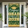 2026 Graduation Party Decorations - Green Gold Congrats Grad Class of 2026 Banner Graduation Party Supplies Front Door Cover Porch Sign Banner Backdrop Wall Decor view 1