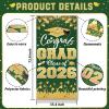2026 Graduation Party Decorations - Green Gold Congrats Grad Class of 2026 Banner Graduation Party Supplies Front Door Cover Porch Sign Banner Backdrop Wall Decor view 2