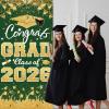 2026 Graduation Party Decorations - Green Gold Congrats Grad Class of 2026 Banner Graduation Party Supplies Front Door Cover Porch Sign Banner Backdrop Wall Decor view 4