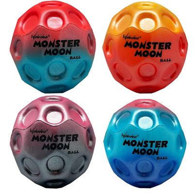 Waboba Monster Moon Ball - The New Larger Super Bouncing Ball - 4 Pack (Assorted Colors)