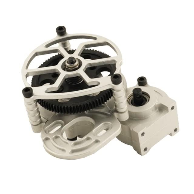 1 PCS Assembled Transmission Gearbox Upgrades Part Full Metal for Axial SCX10 I II AX10 1/10 RC Crawler Car Yellow - (Color: Silver)
