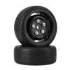 4X 4 Hole Black Wheel Rim&Shaved Head Tyre Replacement for RC1:10 On-Road Car view 2