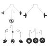 1Set RC Foam Hand Throwing Glider Fighter Landing Gear with Wheel for Cessna 801 803 J11 J20 SU57 SU27 SU35 F22 F35 FX620 Parts - (Color: for SU35(FX620) F35) view 4