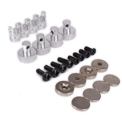 1Set 21mm Long Magnetic Stealth Invisible Body Shell Mount Posts Alloy Aluminum for 1/10 RC Hobby Model RC Drift Car HSP Redcat - (Color: Silver)