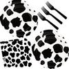 60pcs Cow Print Party Supplies - Cow Themed Tableware Set with 7" Paper Plates, Napkins & Forks for Kids Birthday Party (Serves 20) view 1
