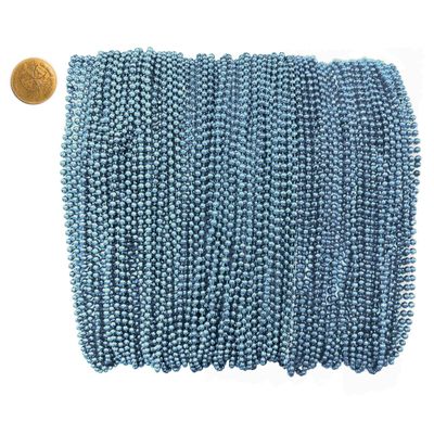 THE MARDI GRAS KREWE - Mardi Gras Beads 144 Pieces, 12 Dozen, Assorted 33" 7mm Bead Necklaces with Doubloon, Bulk Party Favors and Parade Throws - Light Blue