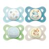 MAM Original Baby Pacifiers 0-6 Months, Binky for Newborn Babies, BPA-Free Skin Soft Silicone Nipple, Glows in The Dark, Developed with Medical Experts, 4 Count, Made in Europe view 1
