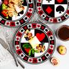 60Pcs Casino Party Supplies Poker Tableware Set 7"Poker Paper Plates and Casino Napkins Fork for Casino Night Poker Game Themed Poker Card Playing Club Heart Casino Birthday Party Decorations(Serve20) view 3