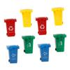 PLAFOPE 8Pcs Kid Push Plastic Garbage Truck Toy Children Trash for Imaginative Play for Toddlers and Kids Miniature Garbage Cans view 1