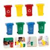 PLAFOPE 8Pcs Kid Push Plastic Garbage Truck Toy Children Trash for Imaginative Play for Toddlers and Kids Miniature Garbage Cans view 2