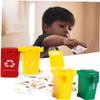 PLAFOPE 8Pcs Kid Push Plastic Garbage Truck Toy Children Trash for Imaginative Play for Toddlers and Kids Miniature Garbage Cans view 4