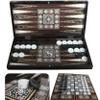 Park&Oz Pearl Premium Turkish Backgammon and Checkers Set 19 Inch Handmade 2 in 1 Wooden Board Game with Glossy Finish Luxury Checkers and Dice Travel Friendly and Foldable view 1