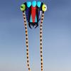 2 SQ.M. Blue Trilobite Kite for Adults Kids Solid Soft Inflatable Show Kites with Long Tails view 1