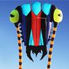 2 SQ.M. Blue Trilobite Kite for Adults Kids Solid Soft Inflatable Show Kites with Long Tails view 2